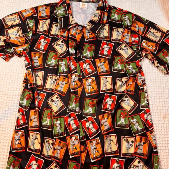 San Francisco Giants Legends Button-Up Shirt — Vintage Baseball Cards Print — Me - Picture 3 of 4